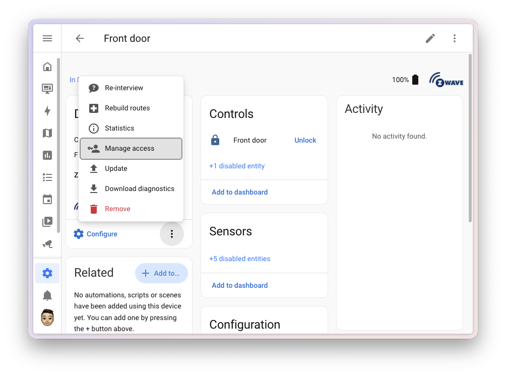 zwave credential management