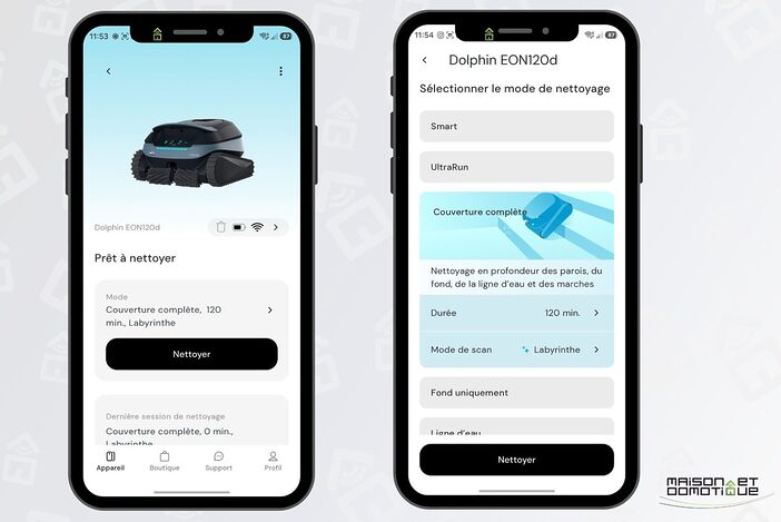 Test Dolphin EON 120d : le robot piscine sans fil qui ne laisse rien retomber dans l'eau 10 app dolphin 006