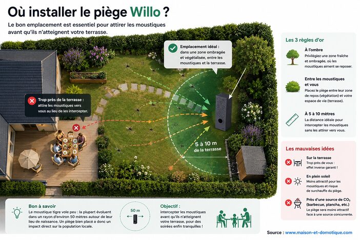 Test du Wiliv Willo : le piège à moustiques qui mise sur la science plutôt que sur les insecticides 6 ou positionner willo