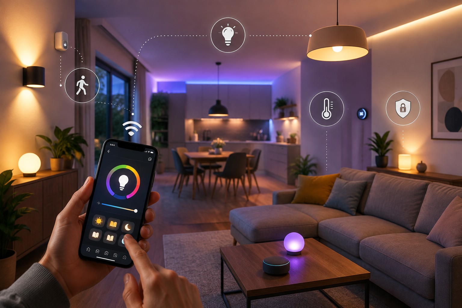 Les tendances de l’éclairage intelligent pour une maison plus confortable et économe 1 titre eclairage connecte