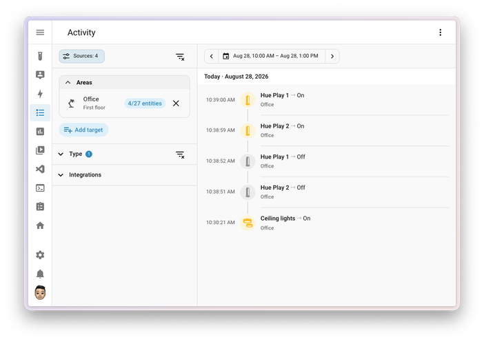 Home Assistant 2026.9 : une rentrée chargée avec Matter, Modbus et une interface plus intelligente 3 activity filtering