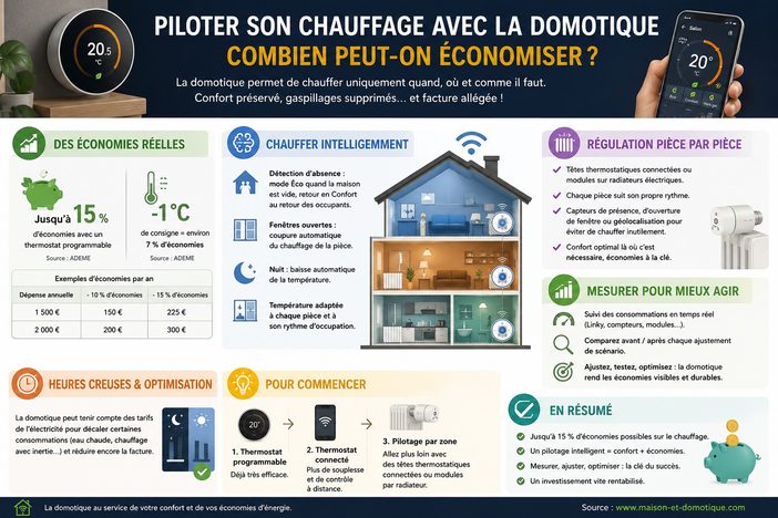 Chauffage connecté : combien la domotique peut-elle vraiment vous faire économiser ? 2 infographie chauffage