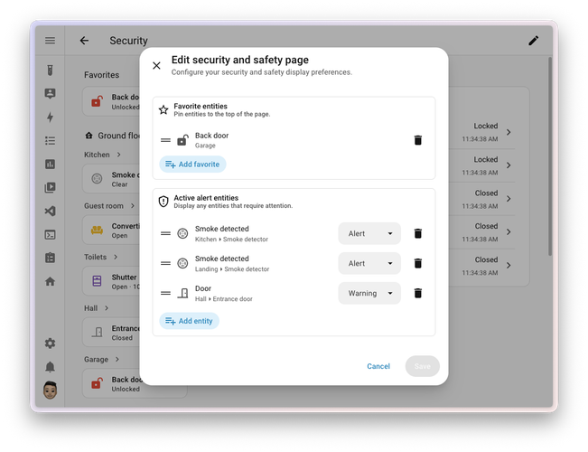 Home Assistant 2026.9 : une rentrée chargée avec Matter, Modbus et une interface plus intelligente 4 security dashboard favorites