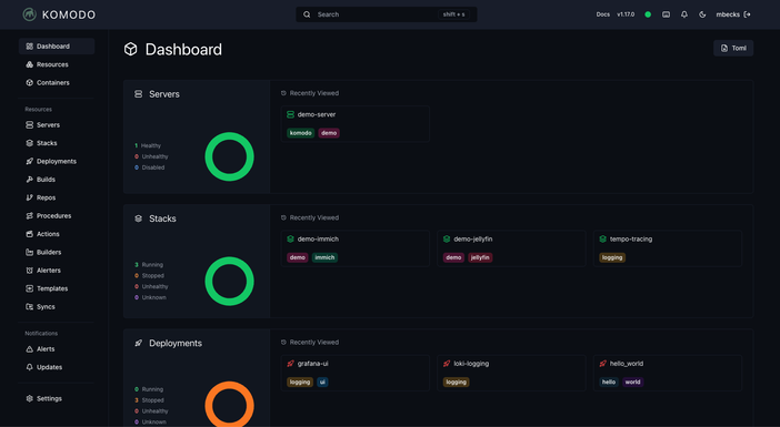 Portainer change de cap : faut-il déjà chercher une alternative pour gérer ses conteneurs Docker ? 2 dark dashboard