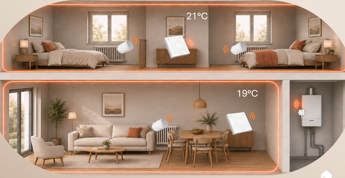 Netatmo muscle son chauffage connecté : nouvelles têtes thermostatiques, Zigbee, Matter et gestion pièce par pièce 4 double thermostat