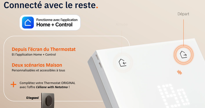 Netatmo muscle son chauffage connecté : nouvelles têtes thermostatiques, Zigbee, Matter et gestion pièce par pièce 6 scenarios depart arrivee