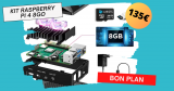 135€ le kit Raspberry Pi 4 8Go + boitier + SD 64Go + dissipateur + alimentation !