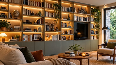 Livres, lumière et objets déco : la bibliothèque redevient la star du salon
