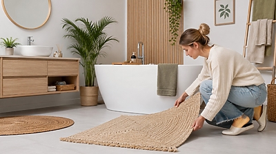 Tapis de bain en diatomite : le secret d’une salle de bain toujours sèche