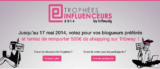Votez pour le blog et gagnez 500€ !
